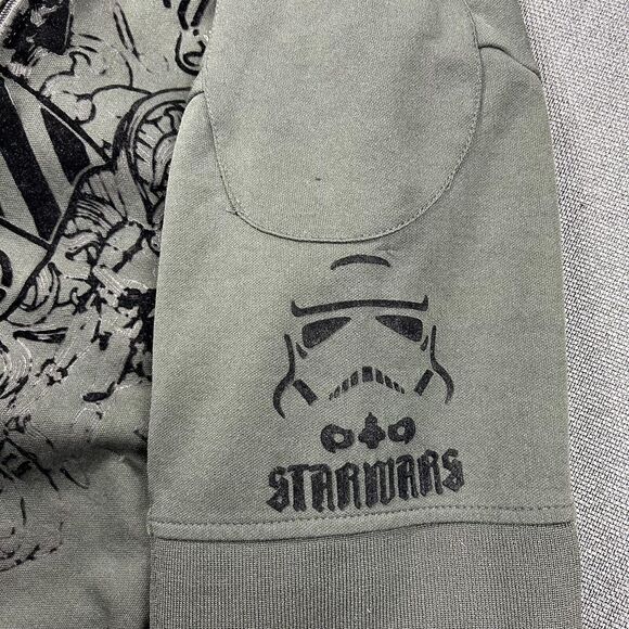 Ecko Unltd Star Wars Jacket Mens Medium Dark Side Full Zip Storm Trooper‎ Green - Picture 5 of 12